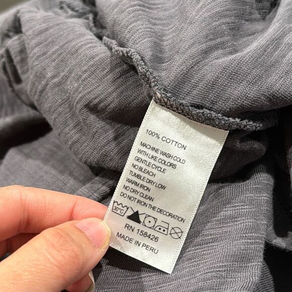 Leallo Womens Gray Tie Waist Split Back Cotton Cuffed Jumpsuit Size Medium - Picture 4 of 8